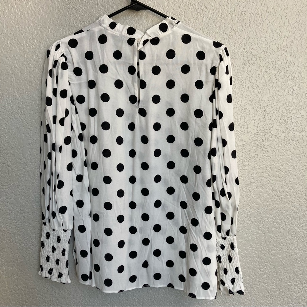 Sold Zara Woman Polka Dot Smocked Blouse NWT Size S - Picture 6 of 7